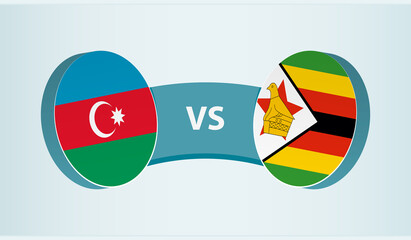 Azerbaijan versus Zimbabwe, team sports competition concept.