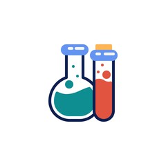 Chemical test tubes flat icon