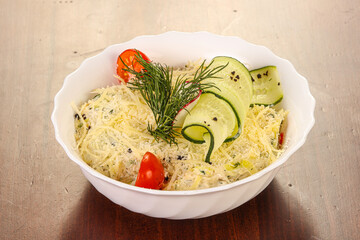 Traditional Russian salad with mayonnaise