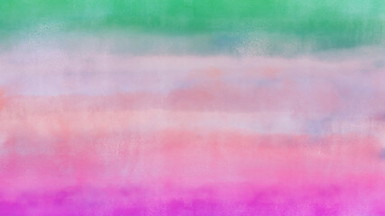緑、ピンクの手描きグラデーション水彩背景素材	
