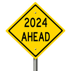 Rendering of a yellow road sign