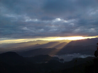 Green mountains and blue sky in Sri Lanka