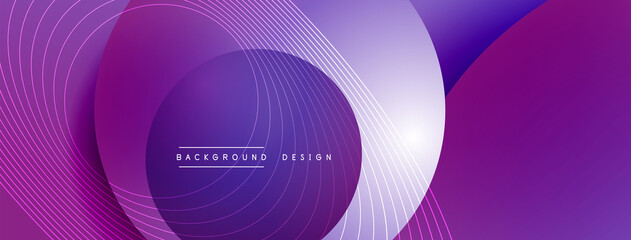 Gradient circles with shadows. Vector techno abstract background. Modern overlapping forms wallpaper background, design template