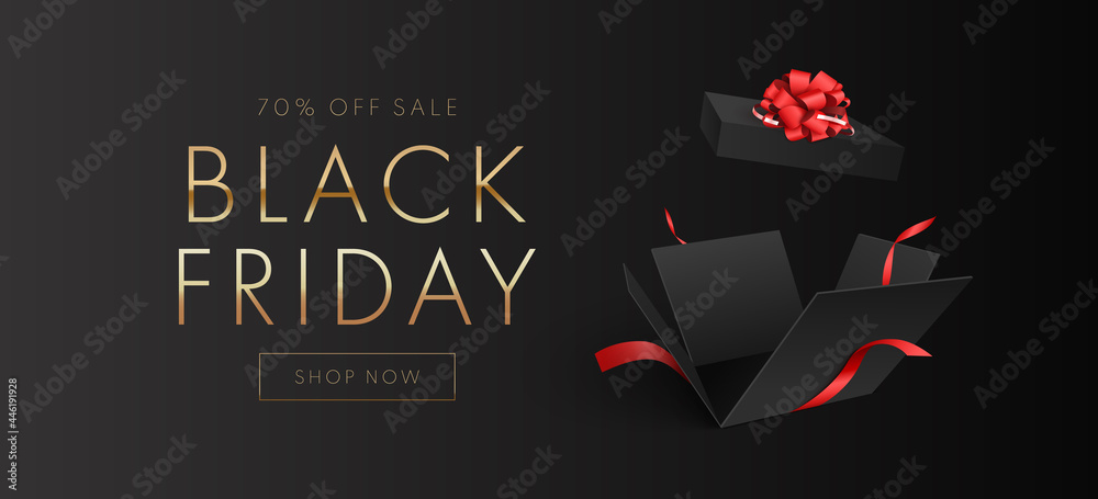 Sticker black friday sale banner. sale background. vector illustration