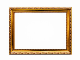 Gold frame Elegant vintage Isolated on white background - 446191953