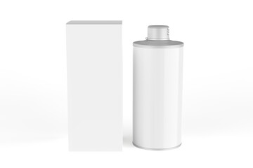 Olive Oil Can Mockup isolated on white background. 3d illustration