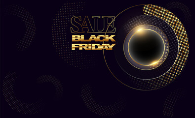 Sale luxury banner background with black and friday concept