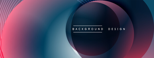 Naklejka premium Gradient circles with shadows. Vector techno abstract background. Modern overlapping forms wallpaper background, design template