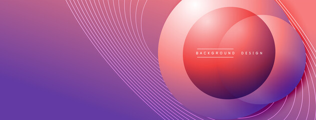 Gradient circles with shadows. Vector techno abstract background. Modern overlapping forms wallpaper background, design template