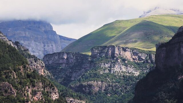 Astonishing peak view at Ordesa Valley Spain  