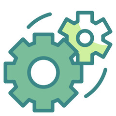 cogwheel blue line icon