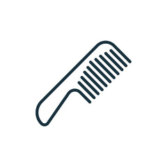 Hair Comb Line Icon. Plastic Hair Brush for Combing Linear Pictogram. Equipment for Hair Care in Salon or Barber Shop Icon. Editable Stroke. Isolated Vector Illustration