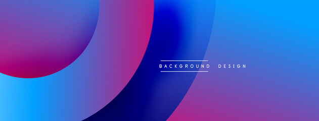 Abstract overlapping lines and circles geometric background with gradient colors