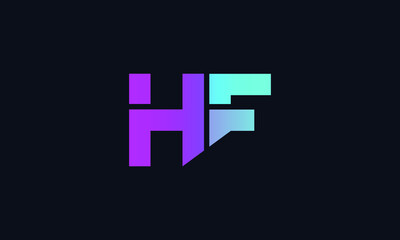 Alphabet letters Initials Monogram logo hf, fh, h and f