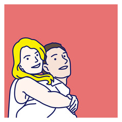 Young Couple , illustration 
lover stay together lifestyle