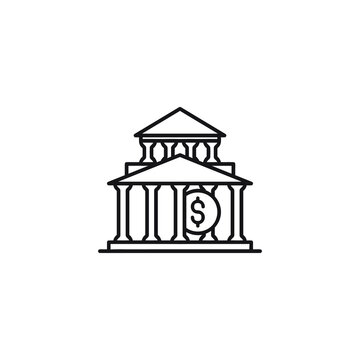bank and coin icon illustration