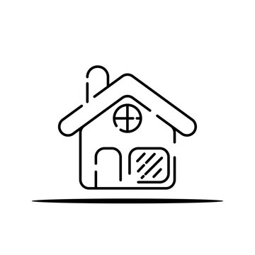 vector home icon, house estate symbol, building architecture illustration flat icon.