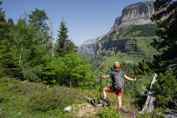 girl hiker in the mountain