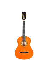 Naklejka premium wooden acoustic guitar isolated over white background