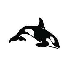 Obraz premium Cartoon killer whale sketch line icon. Сute animals set of icons.