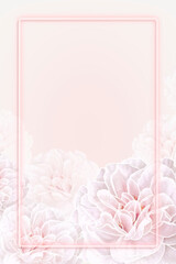 Neon pink floral frame vector