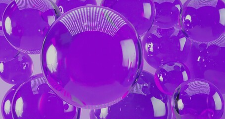 Fototapeta premium Purple translucent spheres for the backgroun 3d-rendering
