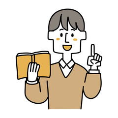 教科書の大切なポイントを説明している教師