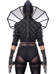 3D rendering illustration of a girl with a gun