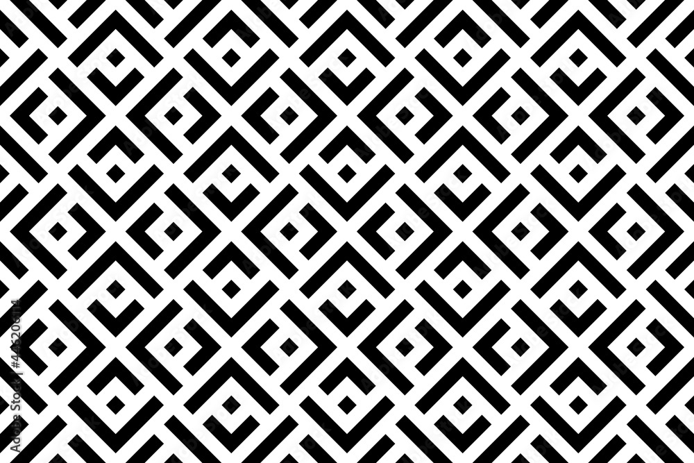 Wall mural abstract geometric pattern. a seamless vector background. white and black ornament. graphic modern p