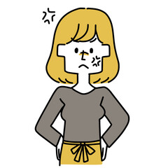 怒っているママのイラスト