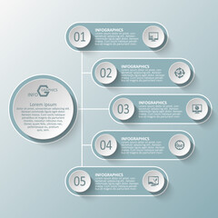 Abstract 3D Paper Infographics. Business template .Vector illustration
