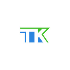 TK initial letter monogram, negative space. Company logo design.
