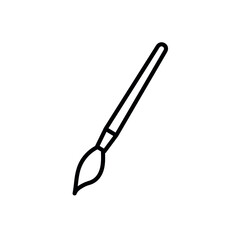 Brush flat icon. Pictogram for web. Line stroke. Isolated on white background. Outline vector eps10