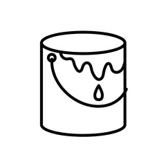 Bucket flat icon. Pictogram for web. Line stroke. Isolated on white background. Outline vector eps10