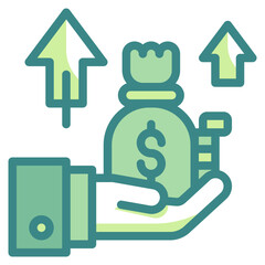 revenue blue line icon