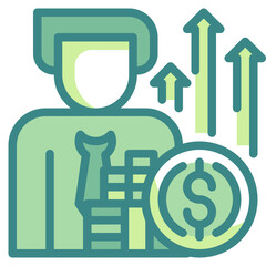 salary blue line icon