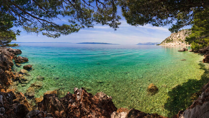Fototapeta na wymiar Croatia, Adriatic Sea, high-definition high-resolution panorama, Makarska