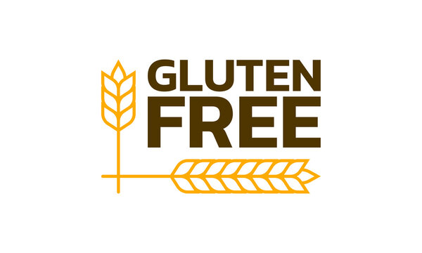 Gluten free icon with grain or wheat symbol. Food allergy logo. Cereal product sign. Vector illustration.
