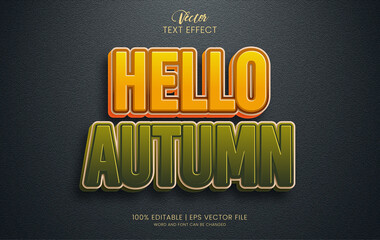 Hello autumn text effect style template