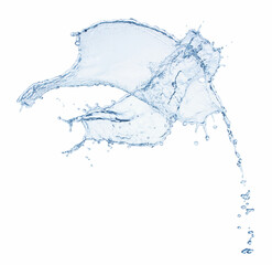 Fototapeta na wymiar single water splash isolated on white background