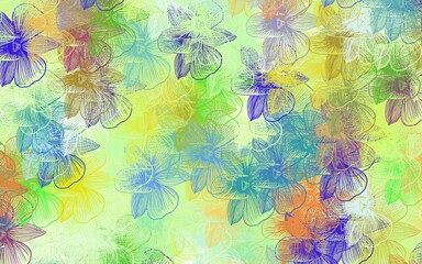 Fototapeta na wymiar Light Multicolor vector abstract backdrop with flowers.