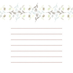 茶色と青のお花のお手紙フレーム