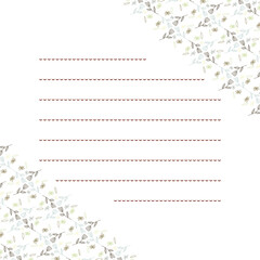 Obraz premium 茶色と青のお花のお手紙フレーム