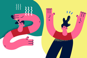 Healthy lifestyle and problems with health concept