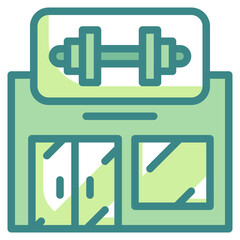 gym blue line icon
