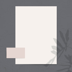 Neutral color tone poster mockup vector