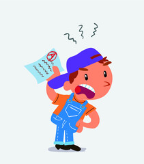  little boy on jeans waving a exam angrily