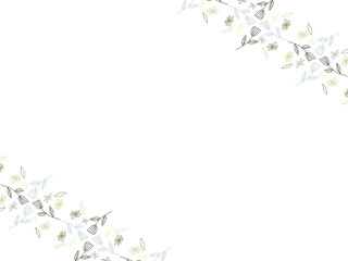 茶色と青のお花のフレーム