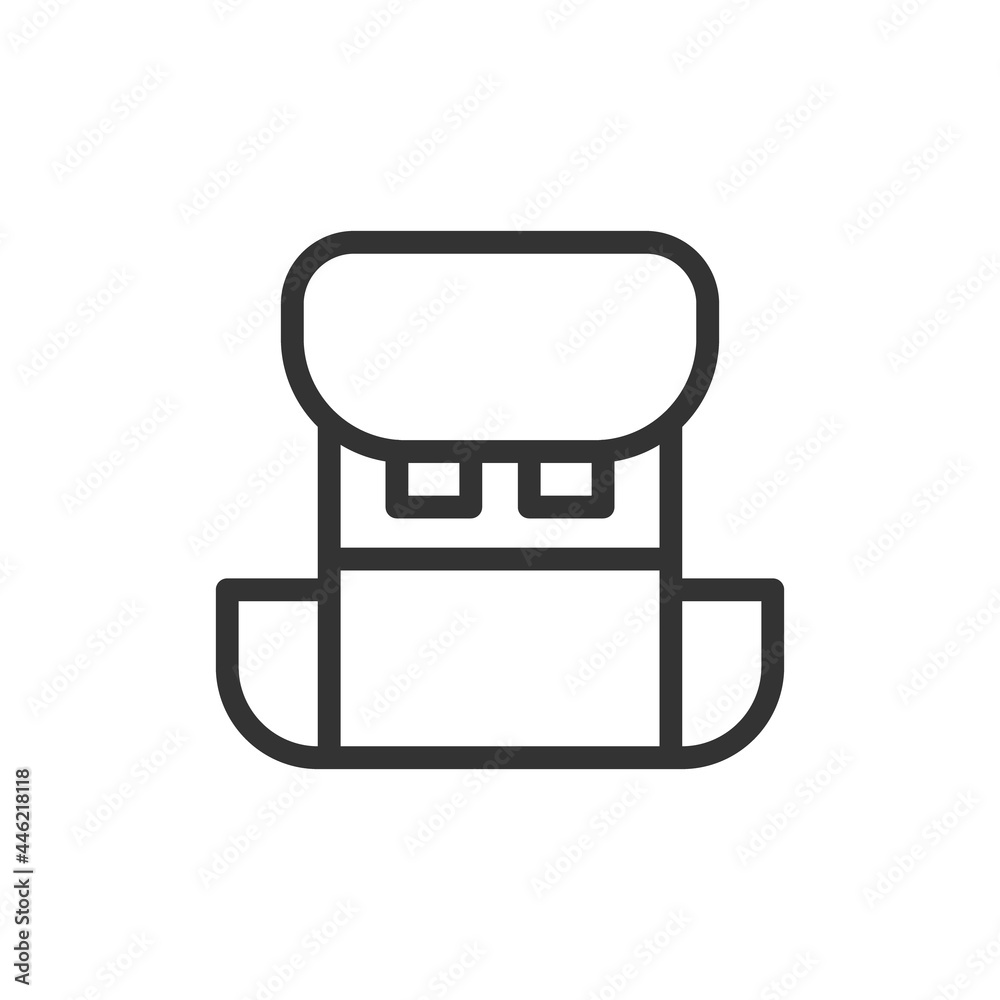 Wall mural vector backpack line icon.