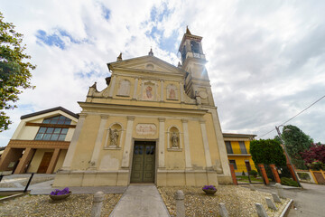Fototapeta premium Old church in Giussago, Pavia, Italy